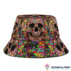 Skull Gift Skull Psycho Cubes Bucket Hat LN