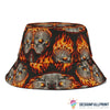 Skull Gift Skull Fire Power Bucket Hat LN