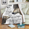 Gift For Wolf Lover Gift For Dad Wolf Dad to Son Native Premium Blanket Gift To Son
