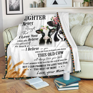 Mom to Daughter Farm Cow Premium Blanket