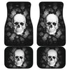 3D Skull design Universal-Fit Car Mat - DARK SKULL Black and White Skull Design (Set of 04) 002 - designfullprint