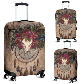 3D Deer Skull Dreamcatcher Luggage Cover 010 - designfullprint