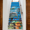 Gift For Dolphins Lover Dolphins Under The Beautiful Ocean Stairs Stickers Set HG