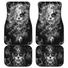 3D Skull design Universal-Fit Car Mat - DARK SKULL Black and White Skull Design (Set of 04) 001 - designfullprint