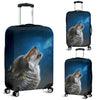 Washable Spandex Howling Wolf Print Luggage Cover 005 - designfullprint