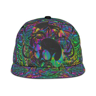 Skull Gift Color Explosion Skull Snapback Hat HG