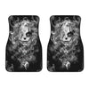 3D Skull design Universal-Fit Car Mat - DARK SKULL Black and White Skull Design (Set of 02) 001 - designfullprint