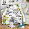 Gift For Elephant Lover Gift For Mom Elephant Mom to Son Sunflower Premium Blanket