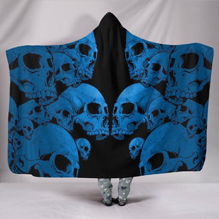 Ultra Soft Wool 3D Skull Hooded Blanket 010 - designfullprint
