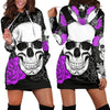 Floral Skull Hoodie Dress 010 - designfullprint
