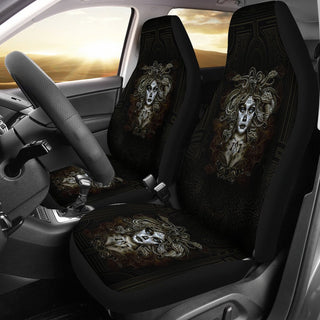 Universal Fit Polyester Fabric 3D Skull Car Seat Cover Set 006 - designfullprint