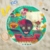 Lightweight Round Beach Blanket - Sugar Skull Skull Ship Mexican Skull 002