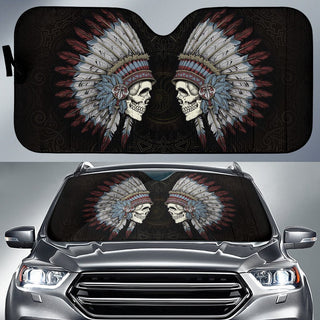 Native American Skull Sun Shades - Universal Fit - designfullprint