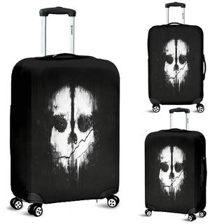 Skull Black & White Luggage Cover - designfullprint