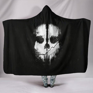 Skull Plush Lined Hooded Blanket - designfullprint