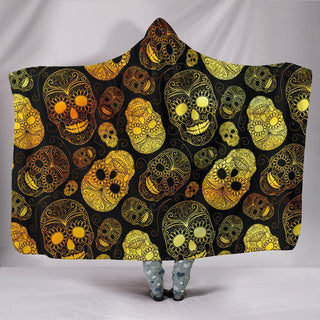 Ultra Soft Wool 3D Skull Hooded Blanket 002 - designfullprint