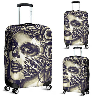 Skull 3D Art Luggage Cover 002 - designfullprint