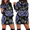 Fractal Cat Bird and Skulls Hoodie Dress - designfullprint