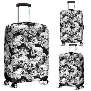Washable Spandex Skull Print Luggage Cover 002 - designfullprint