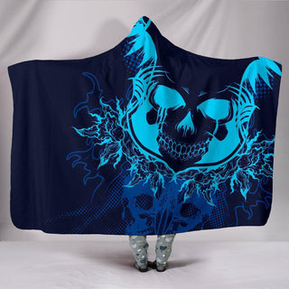 Ultra Soft Wool 3D Skull Hooded Blanket 003 - designfullprint