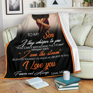Black Pride Gift For Mom Son and Mom Black American Family Best Sherpa Blanket Mother Day Gift