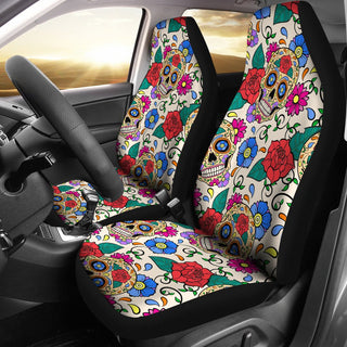 Sugar Skull Car Seat Covers - designfullprint