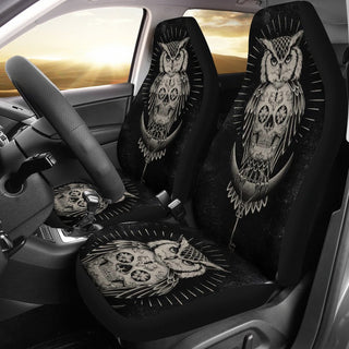 Universal Fit Polyester Fabric 3D Skull Car Seat Cover Set 009 - designfullprint