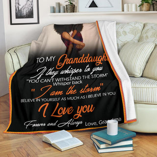 Black Pride Gift For Grandma Grandma to Granddaughter Black Premium Blanket Black And Proud 365