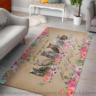 Owls And Flowers God Says You Are Rectangular Rug