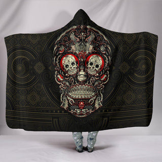 Ultra Soft Wool 3D Skull Hooded Blanket 009 - designfullprint