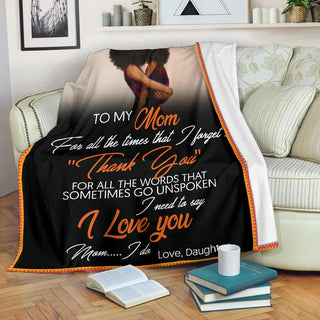 Black Pride Gift For Mom Daughter to Mom Black Premium Blanket Daughter To Mom Blanket