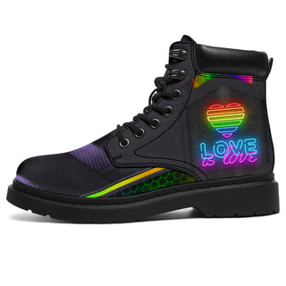 Pride LGBT Love Is Love Hexagon Neon LGBT All-Season Boots LGBT Boot HG