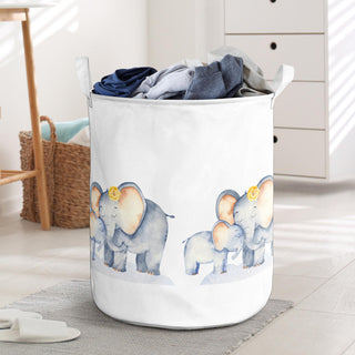 Laundry Basket, Clothes Basket Laundry Hamper with Rope,Cute Cartoon Nursery Hamper for Kids Room, Toy Storage, Elephant Basket,