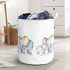 Laundry Basket, Clothes Basket Laundry Hamper with Rope,Cute Cartoon Nursery Hamper for Kids Room, Toy Storage, Elephant Basket,