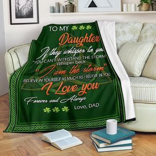 Irish Shop Gift For Dad Irish Dad to daughter Premium Fleece Blanket