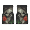 3D Skull design Universal-Fit Car Mat - Sugar Skull Skull and Rose (Set of 02) - designfullprint