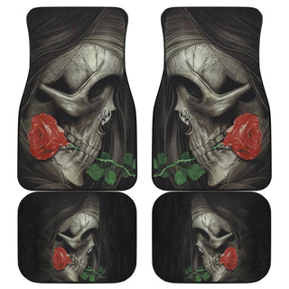 3D Skull design Universal-Fit Car Mat - Sugar Skull Skull and Rose (Set of 04) - designfullprint