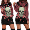 Floral Skull Hoodie Dress 007 - designfullprint