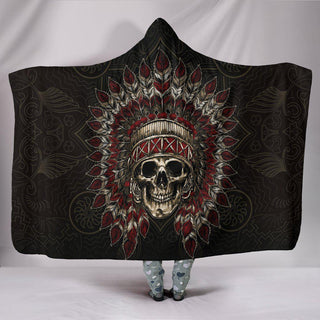 Ultra Soft Wool 3D Skull Hooded Blanket 006 - designfullprint