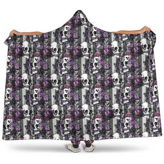 Goth Skulls Hooded Blanket