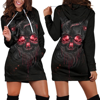 Smelting Skull Hoodie Dress - designfullprint