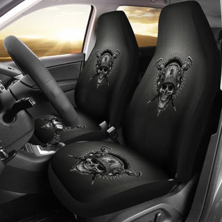 Universal-fit Polyester Fabric 3D Skull Car Seat Cover Set 011 - designfullprint