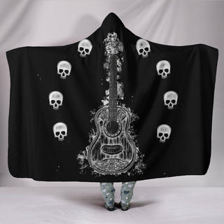 Guitar & Skulls Hooded Blanket