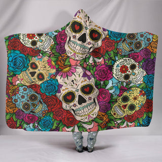 Sugar Skull Hooded Blanket