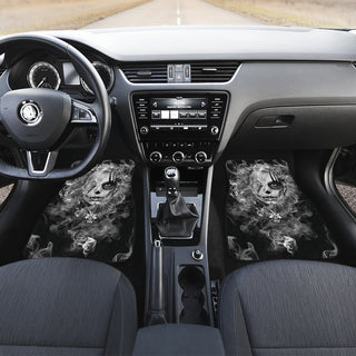 3D Skull design Universal-Fit Car Mat - DARK SKULL Black and White Skull Design (Set of 04) 001 - designfullprint