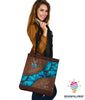 Gift For Butterfly Lover Teal Color Meaning Faith Hope Love Faux Butterfly Tote Bag HG