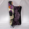 Ultra Soft Wool 3D Sugar Skull Purple Floral Hooded Blanket 012 - designfullprint