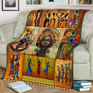 African American Blanket Black Woman African Culture  Black History Month Sherpa Blanket HG