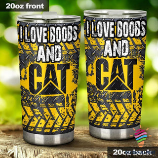 I Love Boobs And Caterpillar Tumbler LN Gifts For Cat Lovers