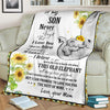 Mom to Son Elephant Flower Blanket